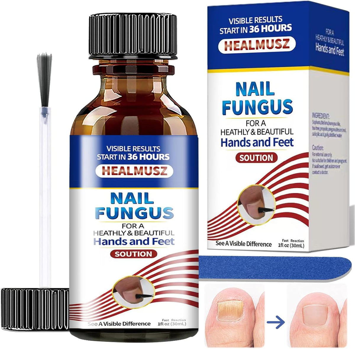 30Ml Nail Treatment,Nail Fungus Treatment for Toenail & Fingernails, Protects Thick, Broken and Discolored Nails