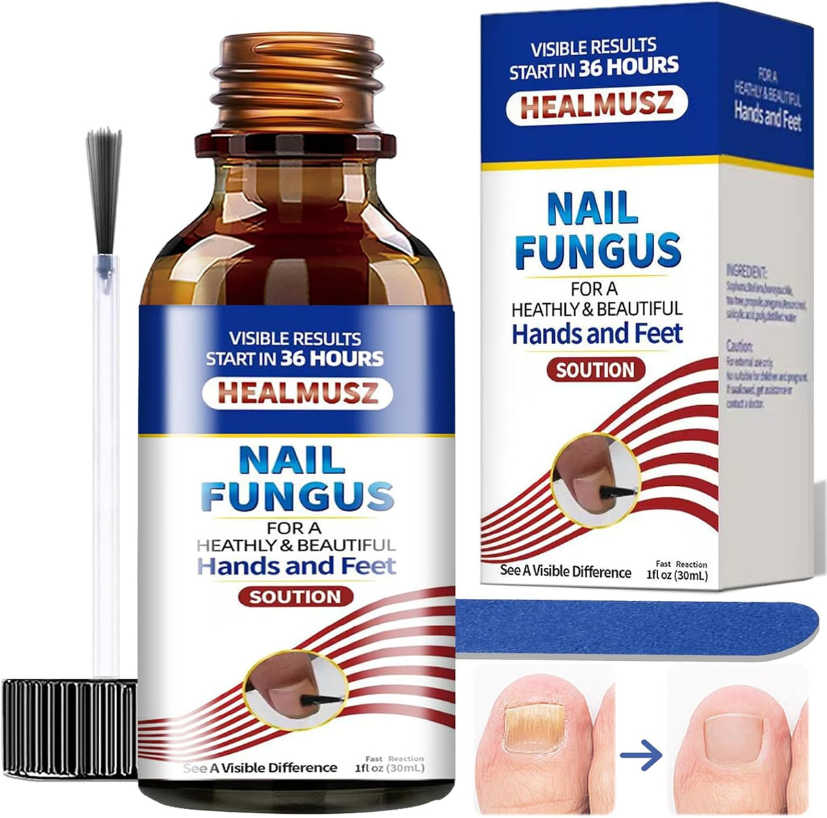 30Ml Nail Treatment,Nail Fungus Treatment for Toenail & Fingernails, Protects Thick, Broken and Discolored Nails