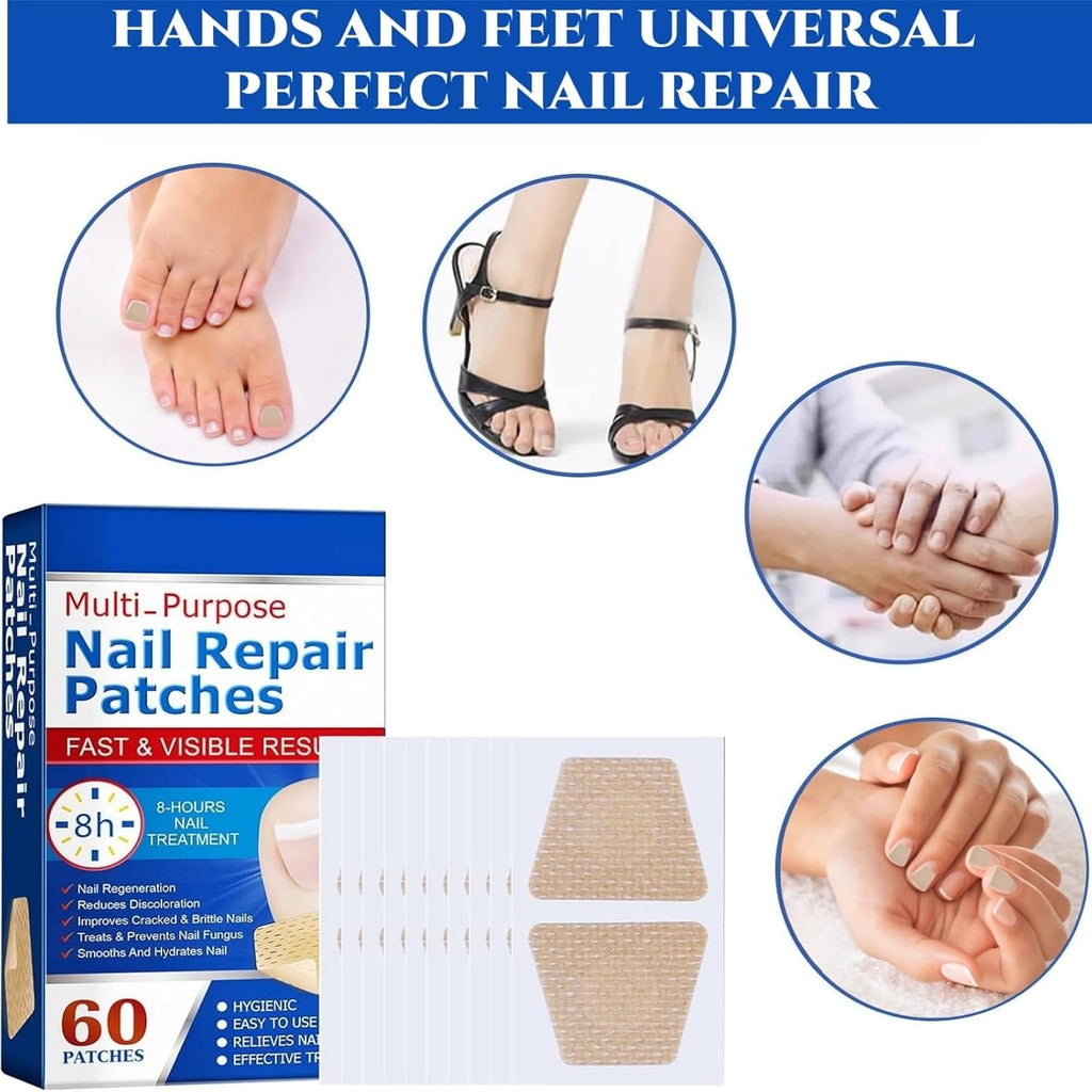 60Pcs Nail Repair Patches, Fungal Nail Treatments for Toenails Extra Strong, Ingrown Toenail & Keratin Nails Treatment Patches, anti Fungal Toenail Treatment, Restores Healthy Nails