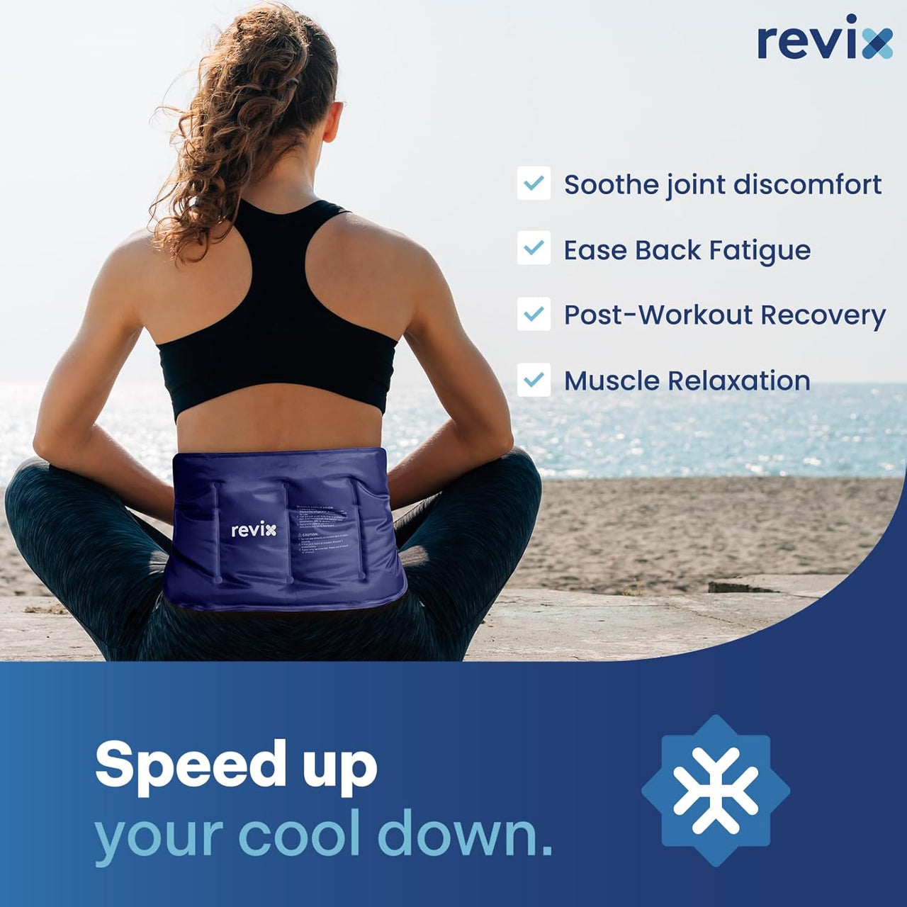 Ice Pack for Injuries Reusable Gel for Lower Back, Cold Packs for Back Shoulder, Elbow, Hip, Leg, Wrap around Entire Knee, Soft Cold Compress,16 × 9