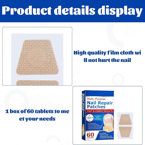 60Pcs Nail Repair Patches, Fungal Nail Treatments for Toenails Extra Strong, Ingrown Toenail & Keratin Nails Treatment Patches, anti Fungal Toenail Treatment, Restores Healthy Nails