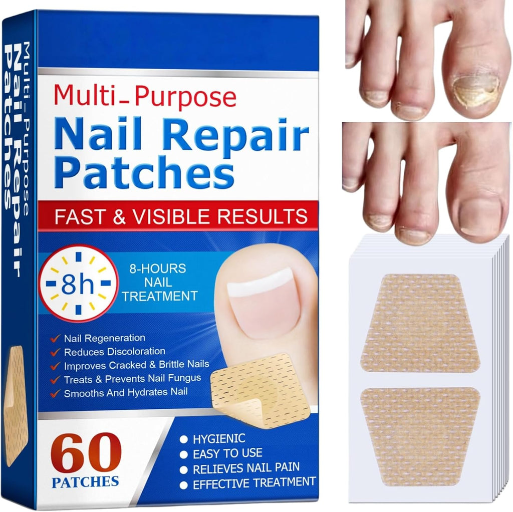60Pcs Nail Repair Patches, Fungal Nail Treatments for Toenails Extra Strong, Ingrown Toenail & Keratin Nails Treatment Patches, anti Fungal Toenail Treatment, Restores Healthy Nails