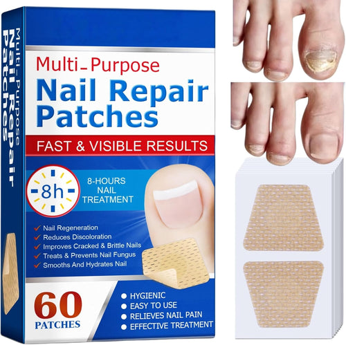 60Pcs Nail Repair Patches, Fungal Nail Treatments for Toenails Extra Strong, Ingrown Toenail & Keratin Nails Treatment Patches, anti Fungal Toenail Treatment, Restores Healthy Nails