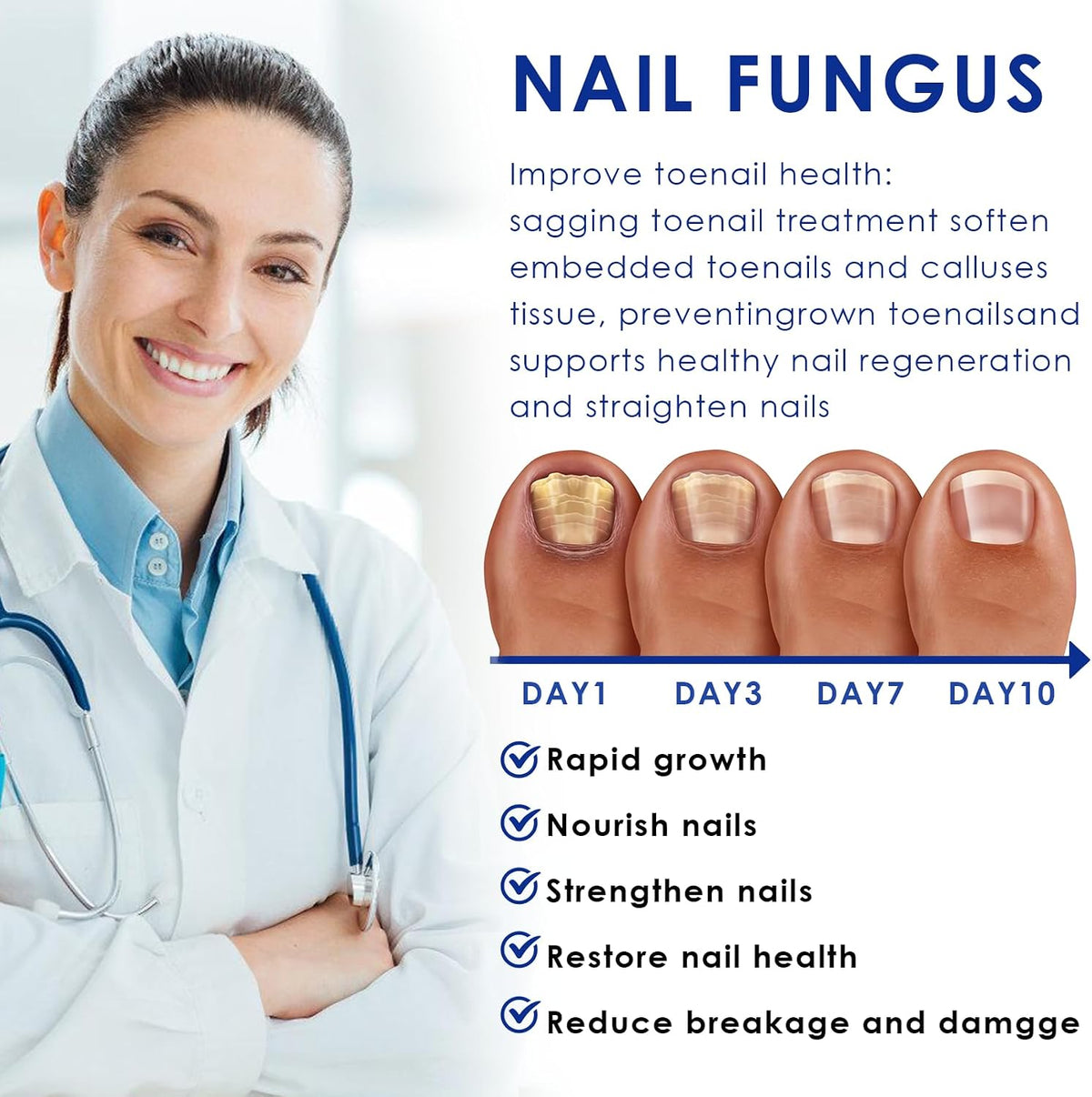 30Ml Nail Treatment,Nail Fungus Treatment for Toenail & Fingernails, Protects Thick, Broken and Discolored Nails