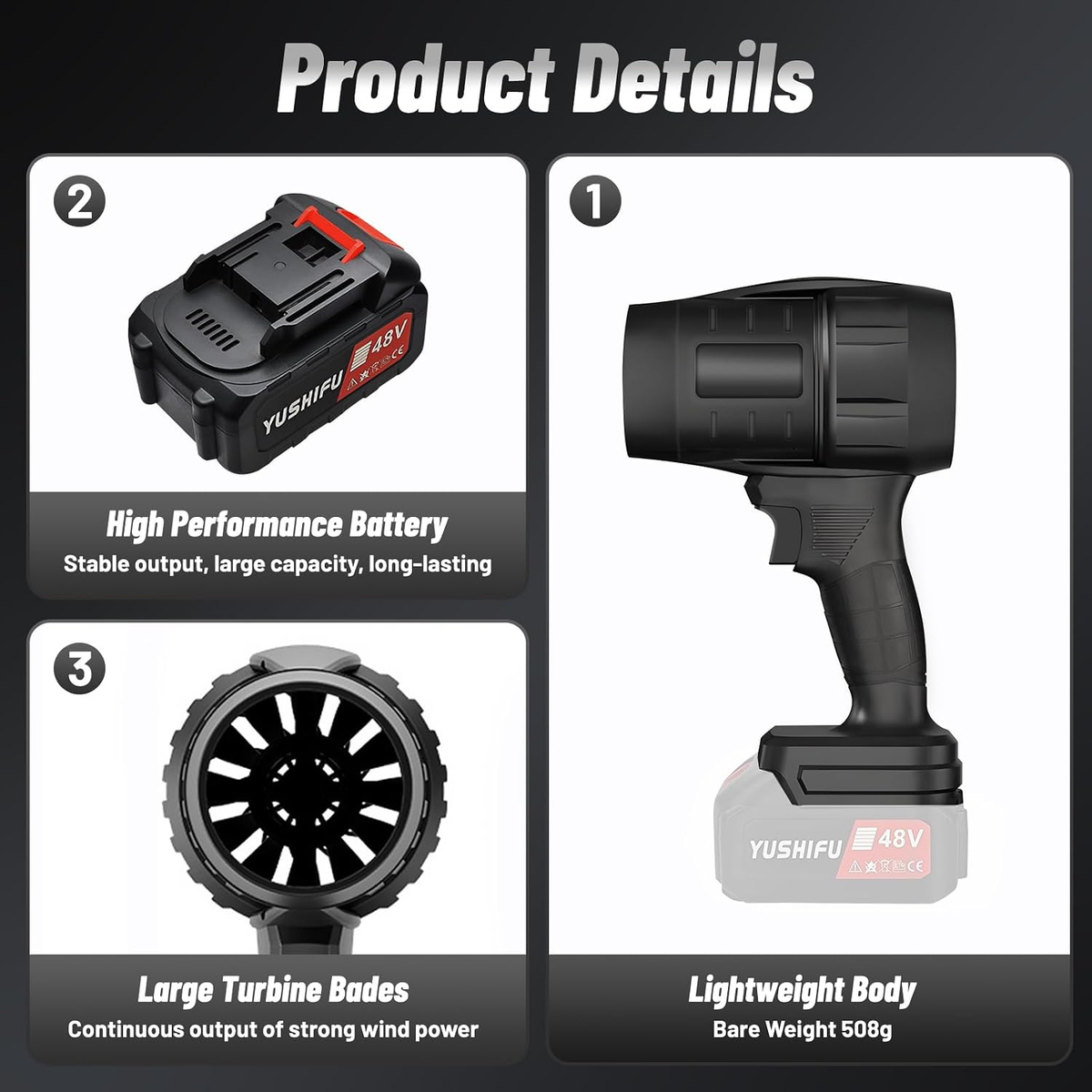 Car Dryer Air Blower - Portable Cordless Car Blower Dryer, High-Power Hand Held Turbo Car Air Dryer Blower