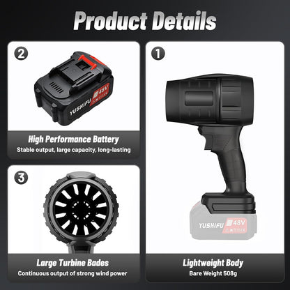 Car Dryer Air Blower - Portable Cordless Car Blower Dryer, High-Power Hand Held Turbo Car Air Dryer Blower