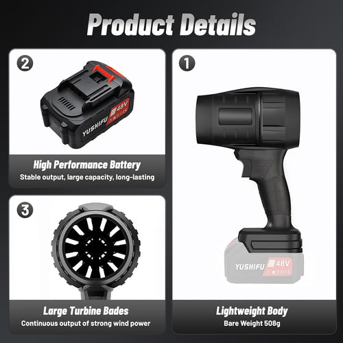 Car Dryer Air Blower - Portable Cordless Car Blower Dryer, High-Power Hand Held Turbo Car Air Dryer Blower