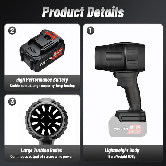 Car Dryer Air Blower - Portable Cordless Car Blower Dryer, High-Power Hand Held Turbo Car Air Dryer Blower